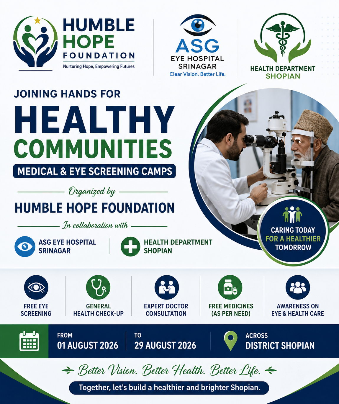 Medical Camps Organized Across Shopian District  Shopian, Jammu & Kashmir | August 2026